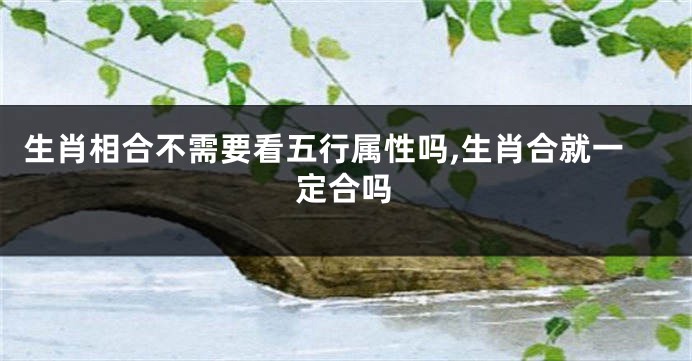 生肖相合不需要看五行属性吗,生肖合就一定合吗