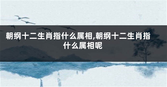 朝纲十二生肖指什么属相,朝纲十二生肖指什么属相呢