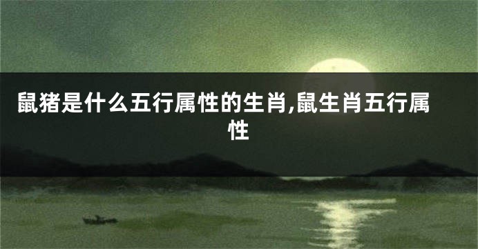 鼠猪是什么五行属性的生肖,鼠生肖五行属性