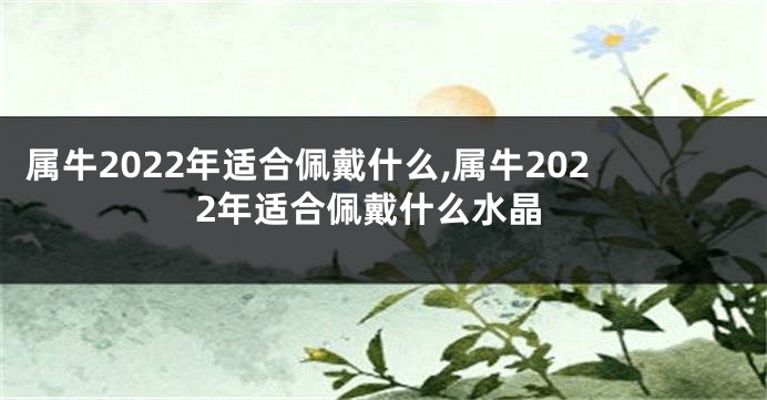 属牛2022年适合佩戴什么,属牛2022年适合佩戴什么水晶
