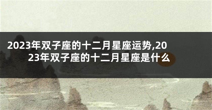 2023年双子座的十二月星座运势,2023年双子座的十二月星座是什么