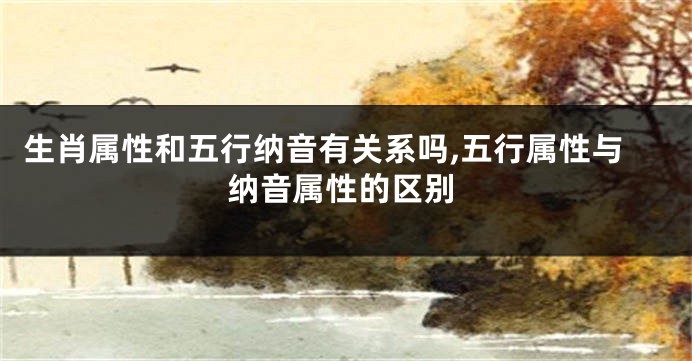 生肖属性和五行纳音有关系吗,五行属性与纳音属性的区别