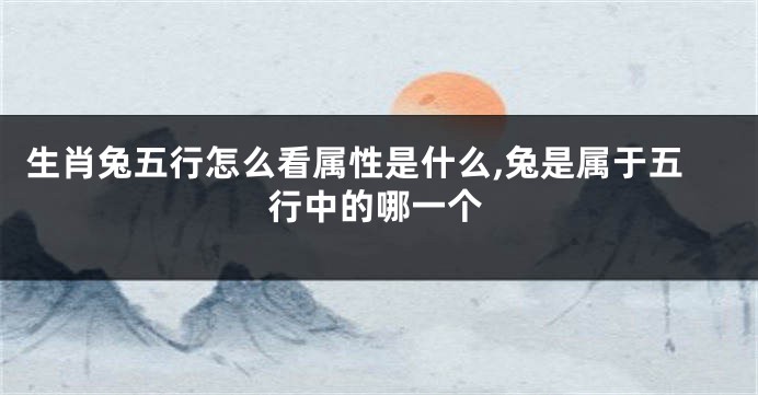 生肖兔五行怎么看属性是什么,兔是属于五行中的哪一个