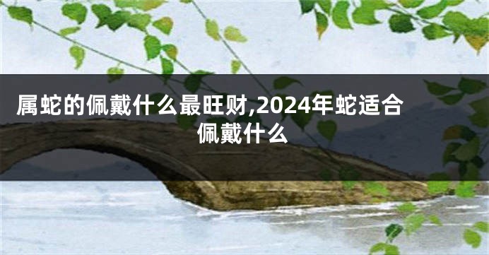 属蛇的佩戴什么最旺财,2024年蛇适合佩戴什么