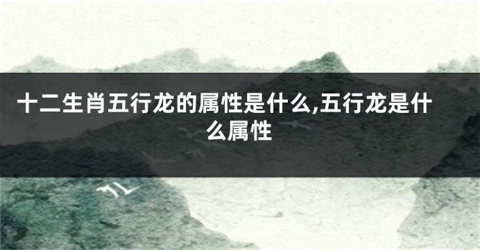 十二生肖五行龙的属性是什么,五行龙是什么属性