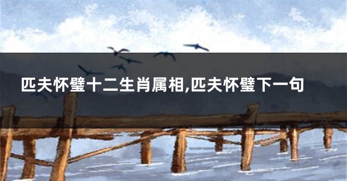 匹夫怀璧十二生肖属相,匹夫怀璧下一句