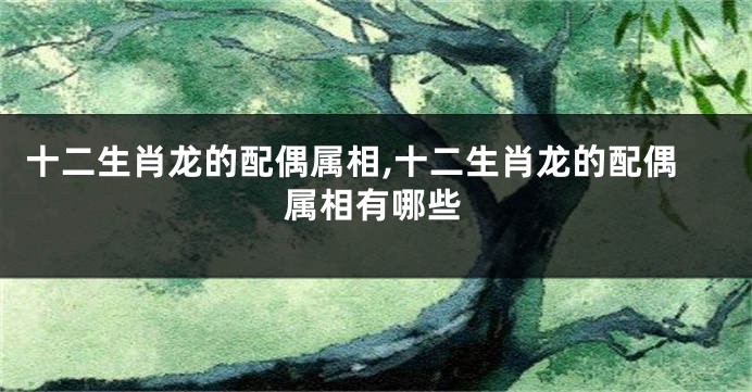 十二生肖龙的配偶属相,十二生肖龙的配偶属相有哪些