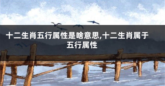 十二生肖五行属性是啥意思,十二生肖属于五行属性