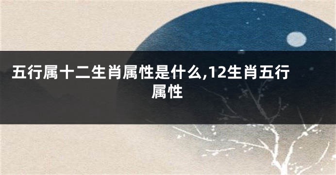 五行属十二生肖属性是什么,12生肖五行属性