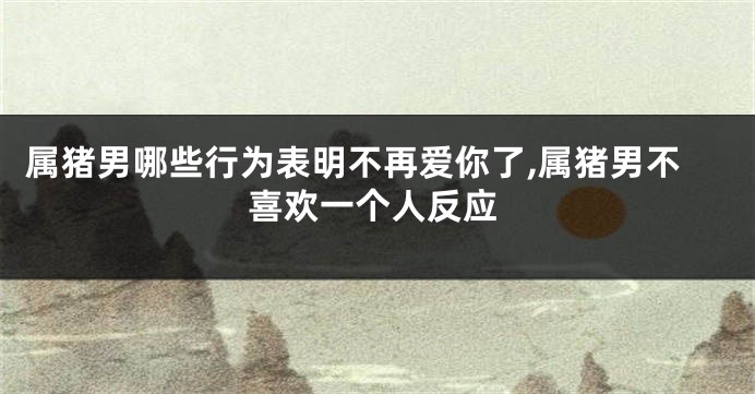 属猪男哪些行为表明不再爱你了,属猪男不喜欢一个人反应