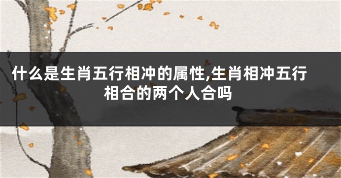什么是生肖五行相冲的属性,生肖相冲五行相合的两个人合吗