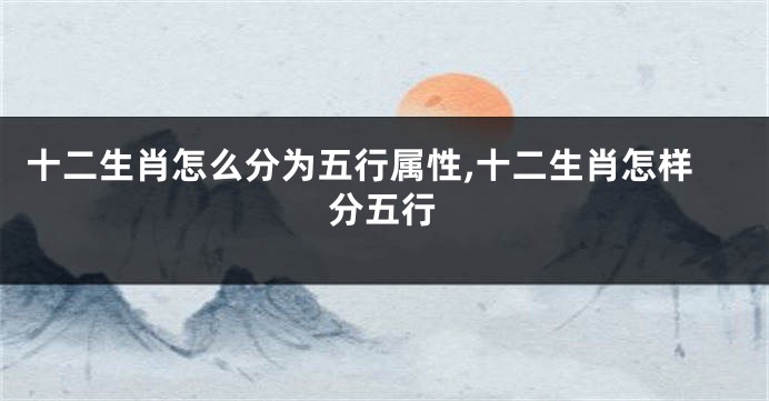 十二生肖怎么分为五行属性,十二生肖怎样分五行