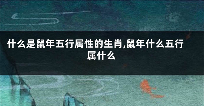 什么是鼠年五行属性的生肖,鼠年什么五行属什么