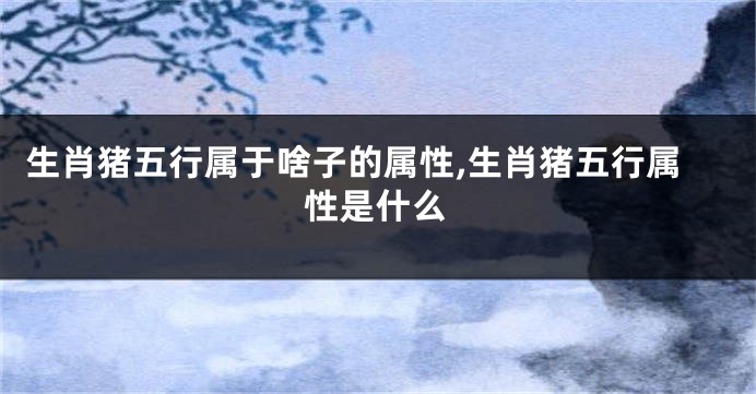 生肖猪五行属于啥子的属性,生肖猪五行属性是什么