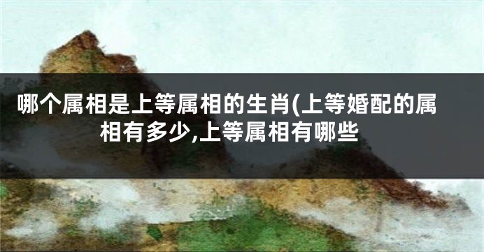 哪个属相是上等属相的生肖(上等婚配的属相有多少,上等属相有哪些