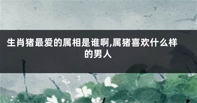 生肖猪最爱的属相是谁啊,属猪喜欢什么样的男人