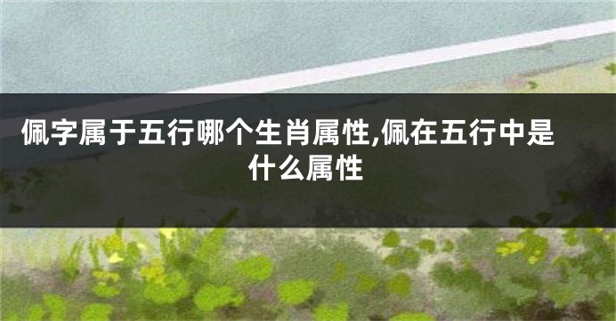 佩字属于五行哪个生肖属性,佩在五行中是什么属性