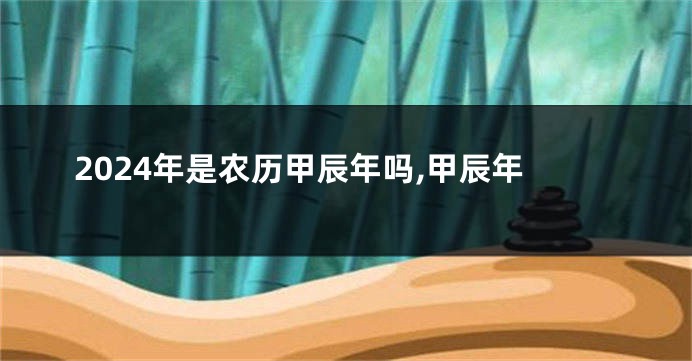 2024年是农历甲辰年吗,甲辰年