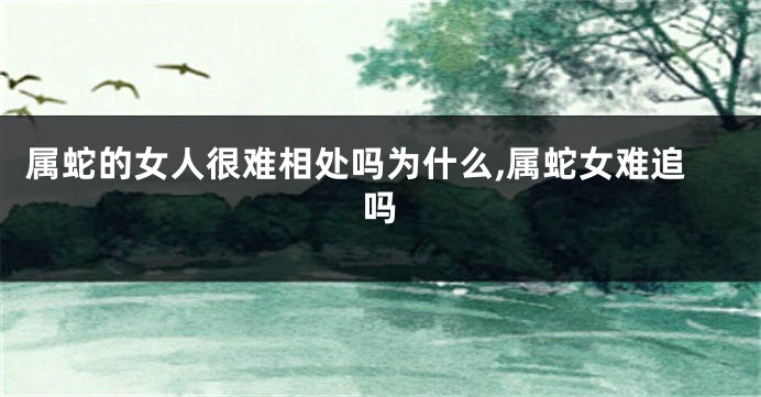 属蛇的女人很难相处吗为什么,属蛇女难追吗