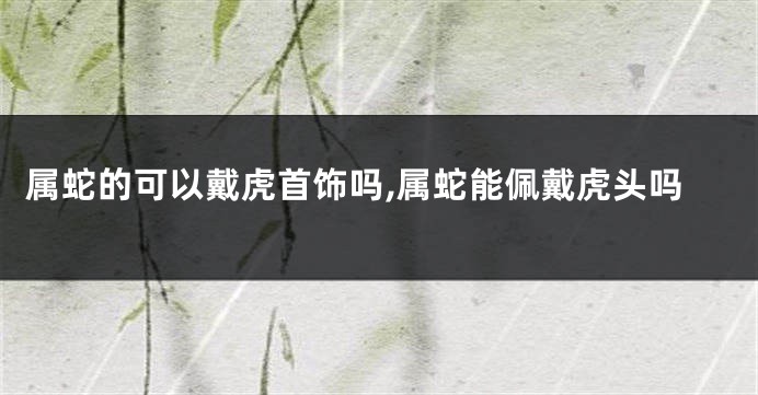 属蛇的可以戴虎首饰吗,属蛇能佩戴虎头吗