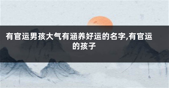 有官运男孩大气有涵养好运的名字,有官运的孩子