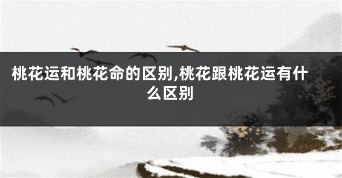 桃花运和桃花命的区别,桃花跟桃花运有什么区别