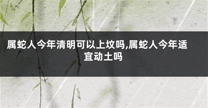 属蛇人今年清明可以上坟吗,属蛇人今年适宜动土吗