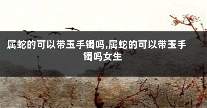 属蛇的可以带玉手镯吗,属蛇的可以带玉手镯吗女生