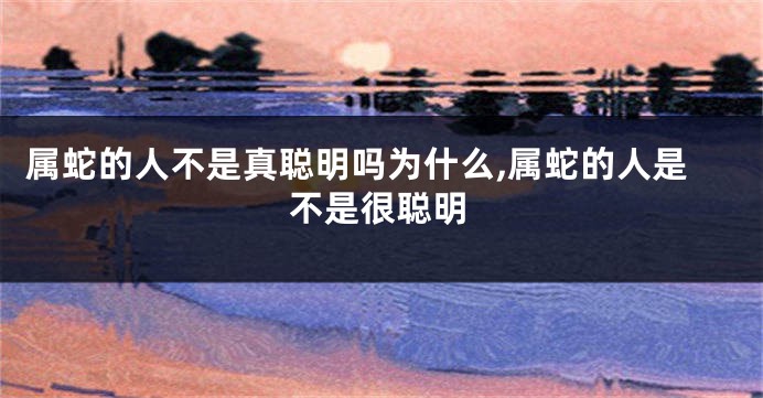 属蛇的人不是真聪明吗为什么,属蛇的人是不是很聪明
