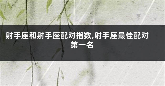 射手座和射手座配对指数,射手座最佳配对第一名