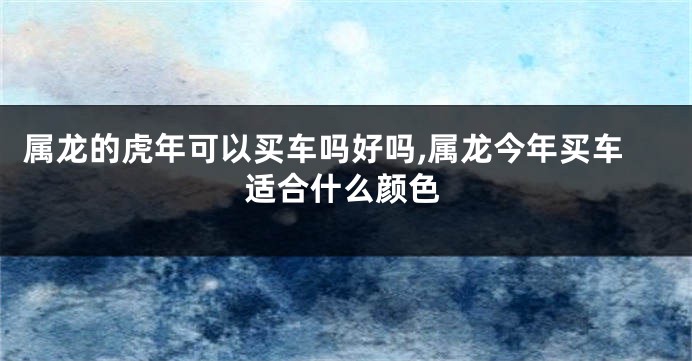 属龙的虎年可以买车吗好吗,属龙今年买车适合什么颜色