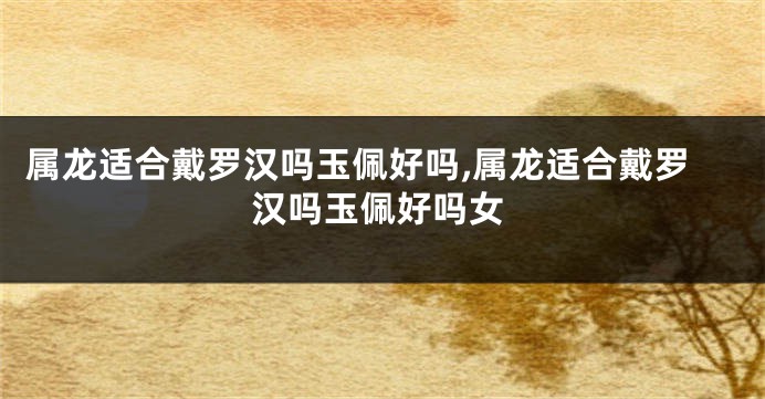 属龙适合戴罗汉吗玉佩好吗,属龙适合戴罗汉吗玉佩好吗女