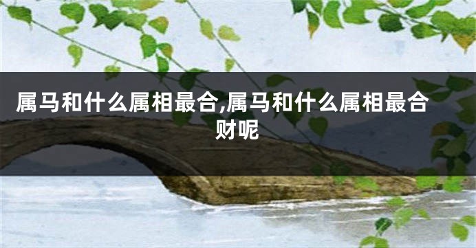 属马和什么属相最合,属马和什么属相最合财呢