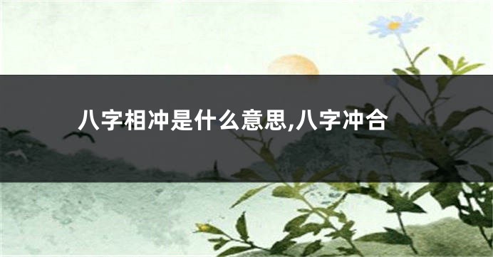 八字相冲是什么意思,八字冲合