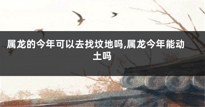 属龙的今年可以去找坟地吗,属龙今年能动土吗