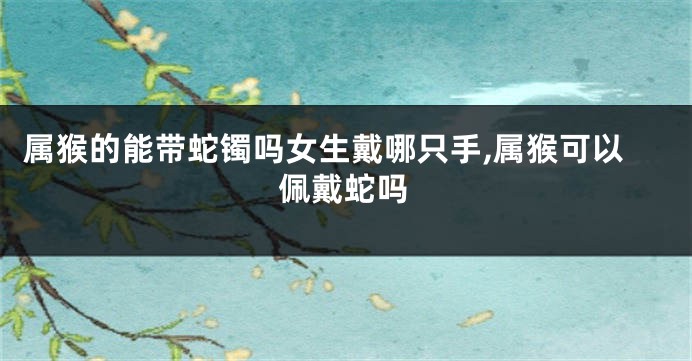 属猴的能带蛇镯吗女生戴哪只手,属猴可以佩戴蛇吗