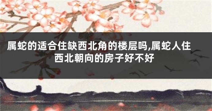 属蛇的适合住缺西北角的楼层吗,属蛇人住西北朝向的房子好不好