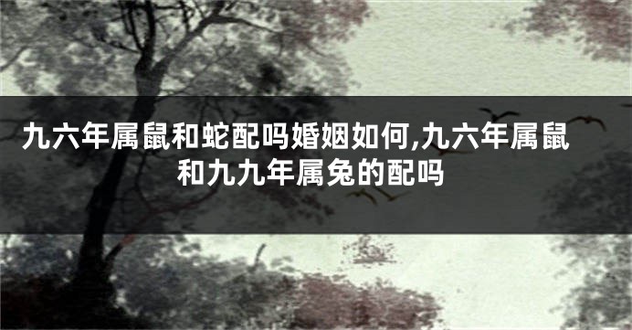 九六年属鼠和蛇配吗婚姻如何,九六年属鼠和九九年属兔的配吗