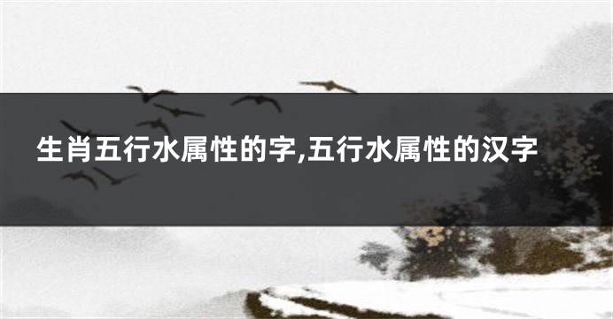 生肖五行水属性的字,五行水属性的汉字