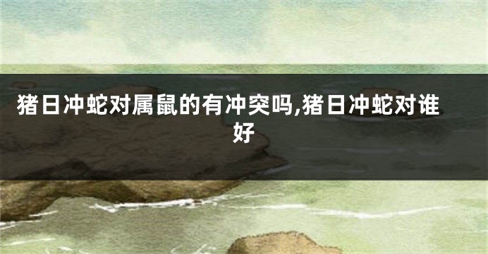 猪日冲蛇对属鼠的有冲突吗,猪日冲蛇对谁好