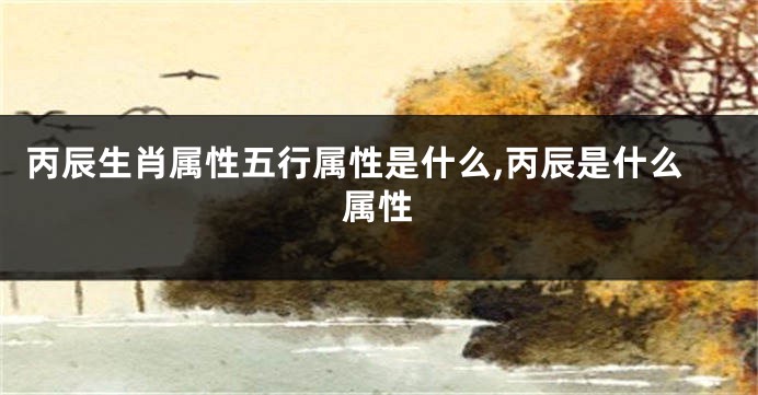 丙辰生肖属性五行属性是什么,丙辰是什么属性