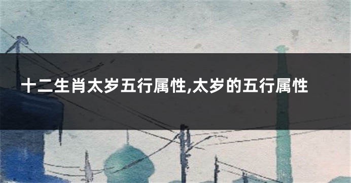 十二生肖太岁五行属性,太岁的五行属性