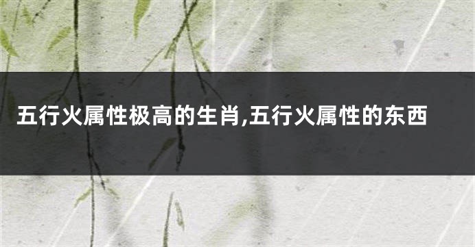 五行火属性极高的生肖,五行火属性的东西