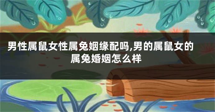 男性属鼠女性属兔姻缘配吗,男的属鼠女的属兔婚姻怎么样