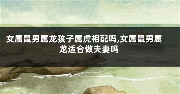 女属鼠男属龙孩子属虎相配吗,女属鼠男属龙适合做夫妻吗