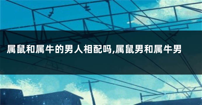 属鼠和属牛的男人相配吗,属鼠男和属牛男