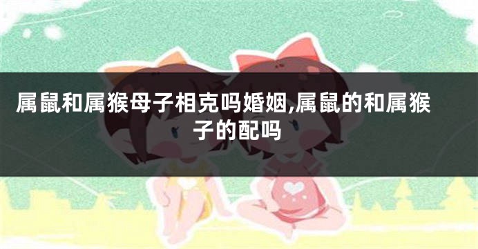 属鼠和属猴母子相克吗婚姻,属鼠的和属猴子的配吗