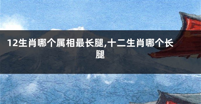 12生肖哪个属相最长腿,十二生肖哪个长腿