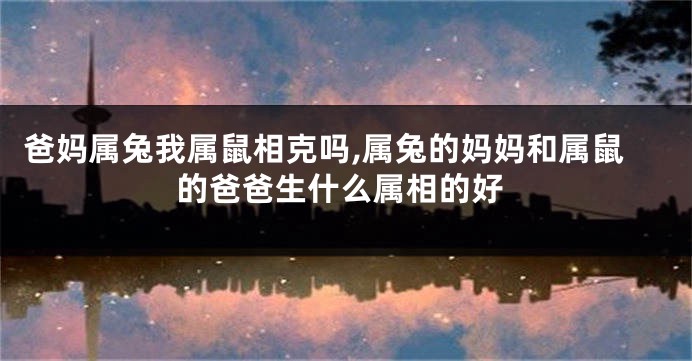 爸妈属兔我属鼠相克吗,属兔的妈妈和属鼠的爸爸生什么属相的好