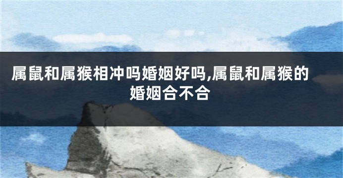 属鼠和属猴相冲吗婚姻好吗,属鼠和属猴的婚姻合不合